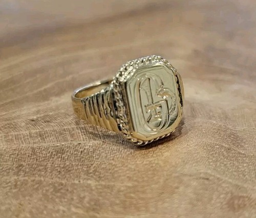 Bague sceau 585 - bague, or
