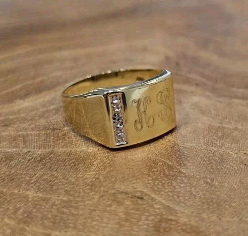 Bague sceau avec des - or,